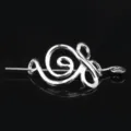 Retro metal hair stick viking celtic hairpin vintage hair accessory detailed close-up shot. - D-267