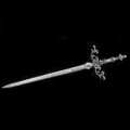 Chinese retro cross sword metal hairpin for ancient hair bun decoration and fashion headdress. - Cross Sword Hair Stick (F-168)
