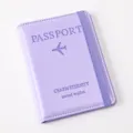 Light purple PU leather passport cover with elastic band travel wallet passport holder - Passport Holder (Light Purple)