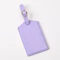 Etiqueta de equipaje de cuero purpura con hebilla dorada accesorio de viaje para maleta - Etiquetas de equipaje moradas
