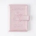 Pink PU leather passport holder with magnetic snap, RFID blocking travel wallet case. - Rose Gold