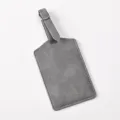 Etiqueta de equipaje de cuero gris accesorio de viaje identificador para maleta de viaje. - Etiquetas de equipaje grises