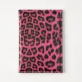 Rosa Leopardenmuster PU Leder Reisepasshülle, stilvolle schützende Dokumententasche. - Passbuch / Fuchsia