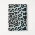 Blaues Leopardenmuster PU Leder Reisepasshülle stilvoller Dokumentenorganizer Halter - Passbuch / Blau