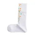 White athletic crew socks featuring colorful paint splatter design, comfortable cotton fabric loop sole. - 36-44 / Splash Ink 1# Orange, Yellow & Green