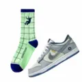 Set di calze e scarpe da skate streetwear alla moda, elegante motivo a quadri per uomo e donna. - 36-43 / Blu-verde UN