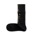 Black paint splatter sports socks, fake two-layer loop towel socks, color block variant style. - 36-44 / Splash Ink 4# Purple, Yellow & White