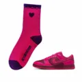 Calzini al polpaccio in cotone rosa con motivo a cuore carino e pizzo per scarpe casual alla moda. - 36-43 / Dunk di San Valentino
