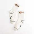 Autumn winter new Ader cowhide label letter sewn socks breathable sports street trendy socks - 36-44 / White