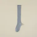 Calcetines altos grises de mujer acanalados con volantes estilo japones calcetines largos - Talla única / Gris claro