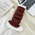 Bruine gebreide beenwarmers voor vrouwen, gezellige winter thermische sokken, trendy JK-stijl. - Eén maat / Gedistressed beenwarmers (koffie)