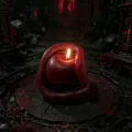 Dark gothic style snake apple scented candle detail, unique red wax home decor for Halloween. - Snake Apple Shape / Burgundy