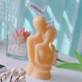 Hug couple scented candle romantic home decor gift creative wax figure ambient lighting bedroom. - Yellow