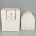 Minimalist arched pillar scented candle, geometric soy wax decorative candle with box. - 9x9x10cm / White