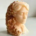 Handcrafted Meditating Girl Scented Candle Gold Floral Soy Wax Home Decor Aroma Gift - Painted Meditating Girl / Apricot