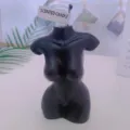 Black female body scented candle human shape wax ornament variant for home decor gift - Black