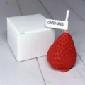 Red strawberry scented candle variant for Valentine's day gift, cute handmade wax decor item. - Big Strawberry / 5x5x4cm Box / Red