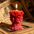 3D relief rose scented candle romantic Valentine day gift home decor ambient candle light - 8x8x10cm / Red