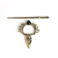 Vintage bronze alloy hairpin set with bat and antler design, perfect for gothic and cosplay style. - F-100 Bronze
