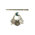 Viking retro wolf hair stick set, vintage alloy hair accessory for cosplay, unique moon branch design. - F-101 Bronze