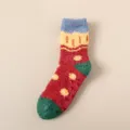 Winter thick coral fleece socks for women, warm fluffy floor socks with non slip silicone grips. - One Size / Christmas Red