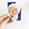 Pink daisy flower scented candle with decorative card, aesthetic home decor gift piece. - Daisy Style Pink Flower (Gardenia)