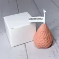 Strawberry scented candle handmade wax aroma gift home decor with white gift box. - Big Strawberry / 5x5x4cm Box / Pink