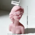 Pink blindfolded girl scented candle goddess bust statue home decor aromatherapy gift - Painted Blindfolded Girl - Pink