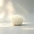 White rose flower ball scented candle spherical floral design romantic home decor gift - White