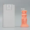 Three-faced Venus scented candle handmade soy wax goddess pillar sculpture decor aroma. - Pink / Pink