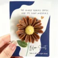 Flower scented candle on card cute aesthetic gift home decor soy wax tabletop ornament - Daisy Style Brown Flower (Rosemary)