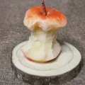 Hand-painted apple core scented candle, creative fruit wax ornament for home decor and gifts. - Apple Core