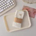White ruffle edge ribbed stack socks for women, cute cotton mid-tube ins style hosiery. - 36-42 / Milk White