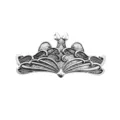 Close-up detail of vintage metal hair clip with intricate gothic scrollwork and antique finish. - D-1224 Antique Pewter