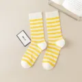 Mesh breathable striped mid-tube socks, vintage candy color thin casual summer socks. - 35-41 / Mesh Yellow Stripes