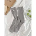 Graue Wadensocken für Damen, Frühlings- und Sommersocken, dünne atmungsaktive Baumwolle. - 35-40 / Dunkelgrau