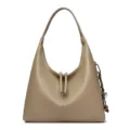 Elegant leather shoulder bag underarm hobo tote casual minimalist daily commuting purse taupe - Light Khaki