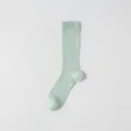 Light green ribbed mid-tube socks, breathable ultra-thin mesh design for spring and summer daily wear. - 36-44 / Light Green