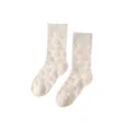 Behagliche Plüsch-Socken für Herbst und Winter, warme mittelhohe Thermo-Socken für Paare im Alltag. - Einheitsgröße / Rückwärtig zu tragende cremeweiße Wolken