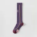 Purple Athletic Compression Socks Breathable Sports Running Cycling Yoga Long Calf Socks - 35-41 / Calf Tennis Compression Socks - Purple