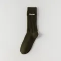 Herren Baumwolle Mittelsocke atmungsaktive einfarbige gerippte lange Sportsocken Freizeit - Einheitsgröße 37-43 / Armeegrün