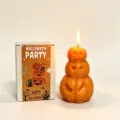 Vela aromática de calabaza apilada de Halloween con diseño de cara fantasma y caja de regalo - Calabaza Individual de 3 Capas (Caja 8x8x12cm)