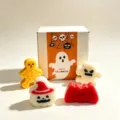 Halloween scented candle set featuring ghost, pumpkin, bat and gingerbread man for party decor. - Four-Piece Set