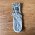Solid color short cotton socks with stylish letter print for spring and summer daily wear. - Japanese Style Silicone Printed Ankle Socks - Grey