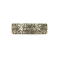 Retro metal hair barrette with vintage floral embossed design, elegant spring hair clip accessory. - D-1231 Antique Bronze