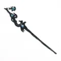 Gotischer schwarzer Hairstick mit blauen Perlen, elegante Fantasy Haarnadel für stilvolle Damen. - F-26 Stil 1