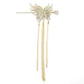 Épingle à cheveux papillon en strass doré style chinois perle bâton de cheveux variante - F-31 Style 2