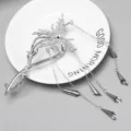 Élégant style chinois vintage argent papillon épingle à cheveux avec strass gland - F-45 Style 1