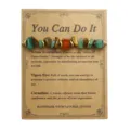 Bracciale fatto a mano con pietre naturali di Aventurina e Occhio di Tigre su cartoncino. - Stile Biglietto Ispiratore You Can Do It / Avventurina Occhio di Tigre Corniola (3917)