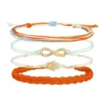 Set di bracciali bohémien in corda cerata con ciondoli infinito e malocchio - Stile Mano di Hamsa Infinito (1)
